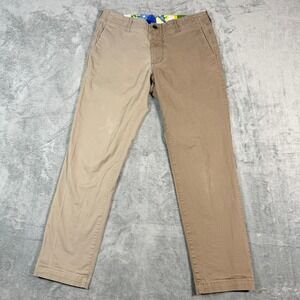 Teddy Fresh Mens 32 Chino Pants Tan Khaki Colorblock Two Tone Streetwear